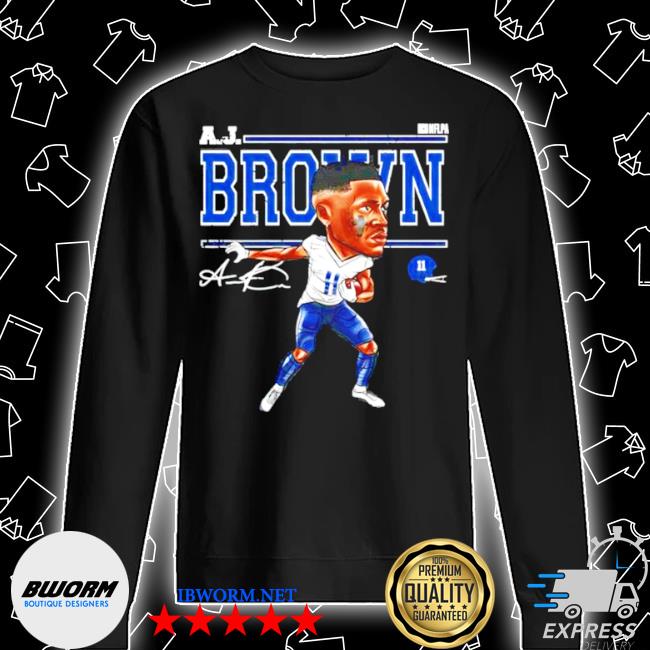 Tennessee Football A.J. Brown Cartoon Signature Unisex T-Shirt - Teeruto