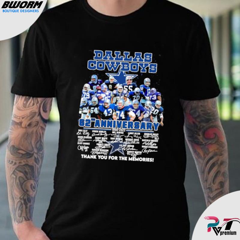 Dallas Cowboys 62 anniversary 1960-2022 Black t-shirt |