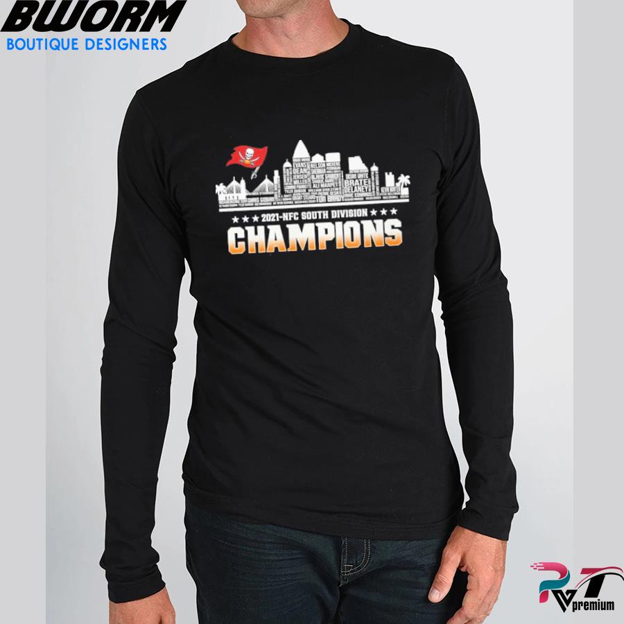 The Tampa Bay Buccaneers Nfc South Division 2021 Champions Signatures  Thanks Shirt, hoodie, sweater, long sleeve and tank top