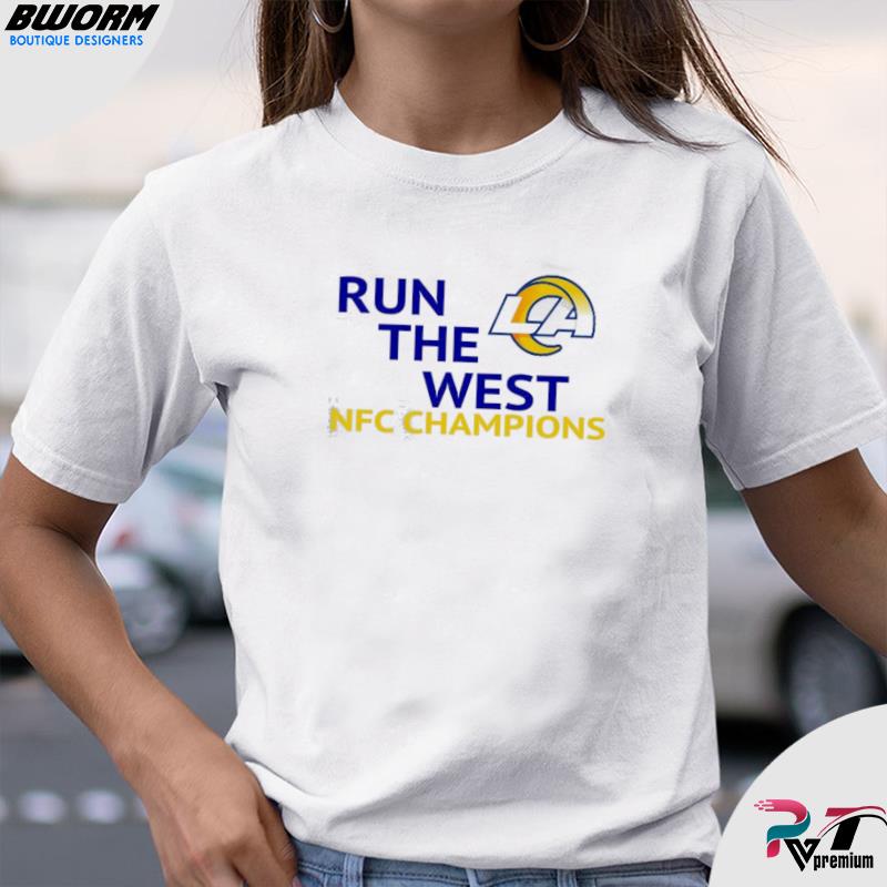 Run the west los angeles rams 2022 nfc west division championship shirt,  hoodie, sweater, long sleeve and tank top