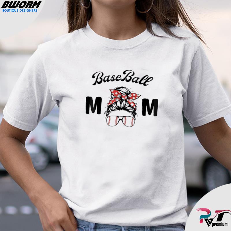 Bleached Baseball Mom Life Messy Bun Baseball Player Mom Shirt & Tank Top 