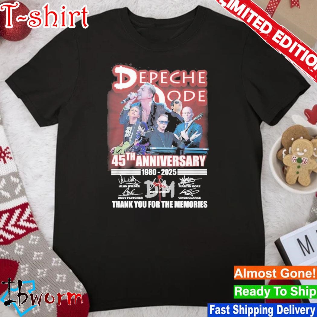 Depeche mode 45th anniversary 1980-2025 thank you for the memories shirt
