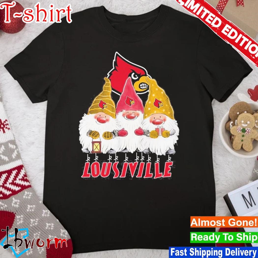 Gnomes Louisville Cardinals logo merry christmas shirt