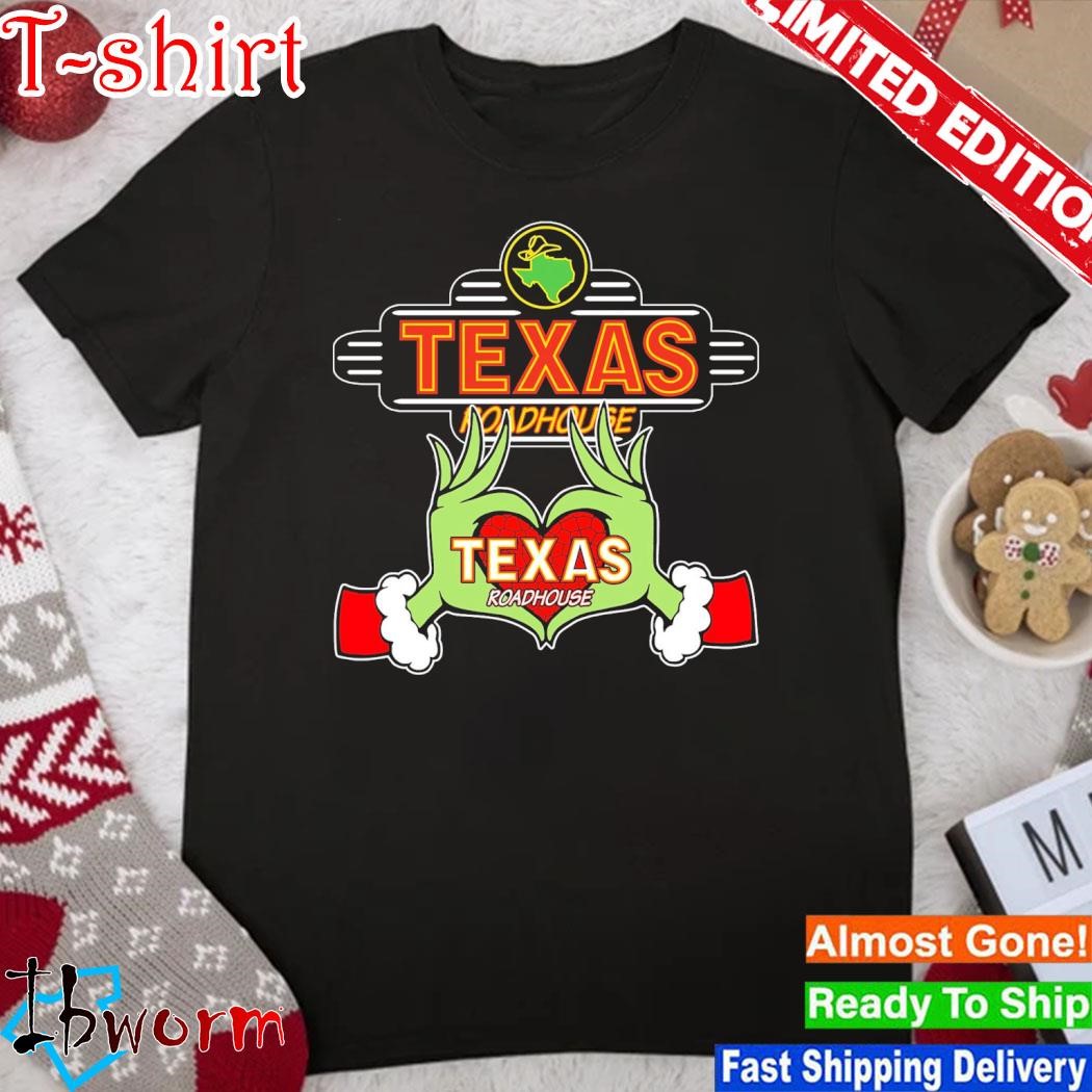 Grinch santa love Texas roadhouse merry christmas shirt