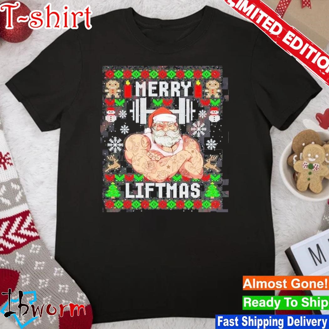 Merry Liftmas Ugly Christmas Workout Powerlifting Shirt