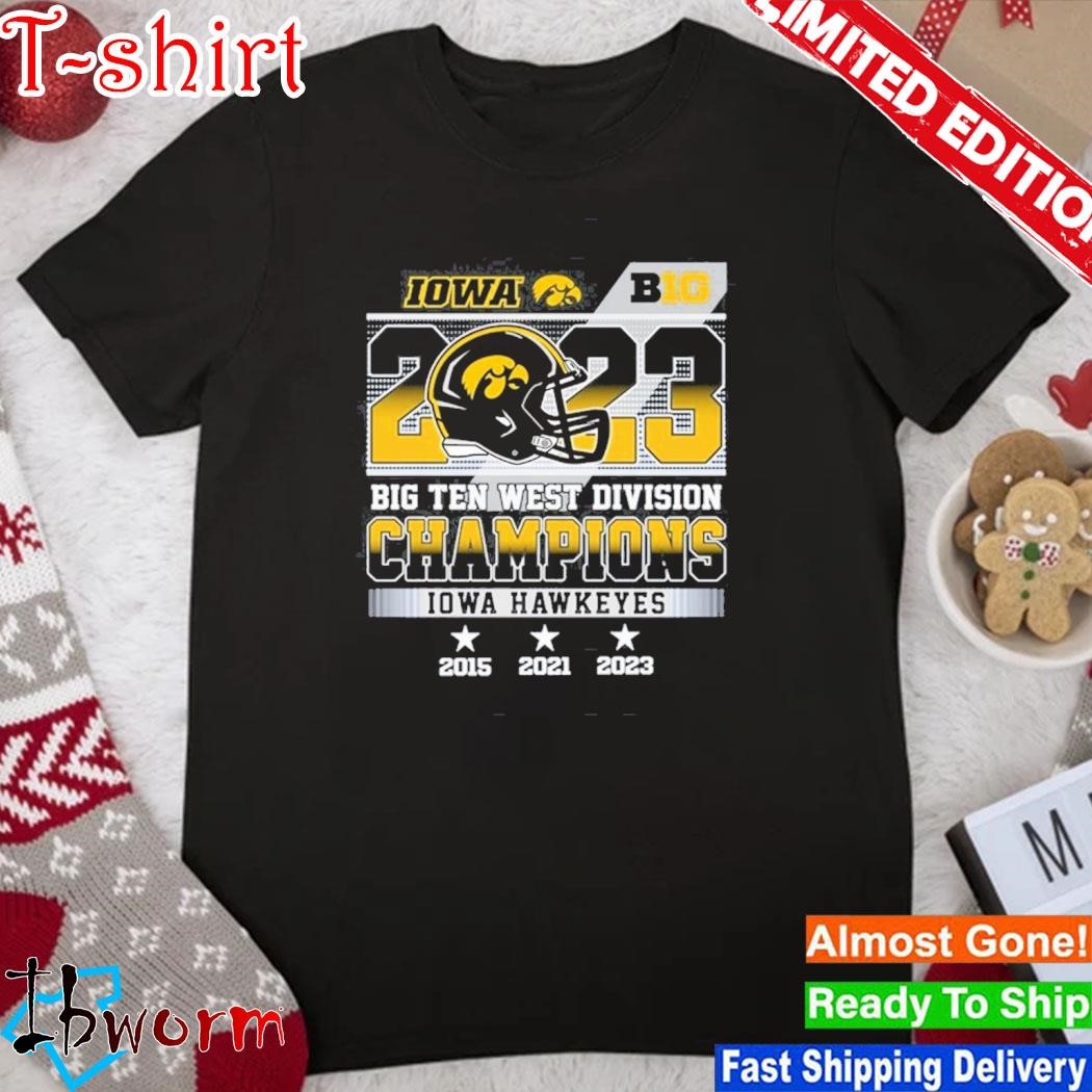 Official 2023 Big Ten West Division Champions Iowa Hawkeyes T-Shirt