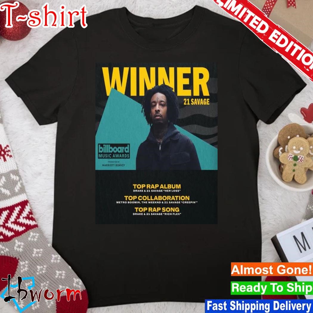 Official 21 Savage 2023 Billboard Music Awards Winner Top Rap Album Home Decor Poster shirt