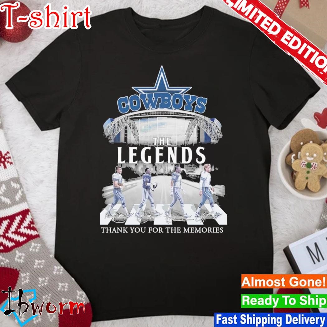Official abbey load Dallas Cowboys the legends thank you for the memories team name player signatures shirt
