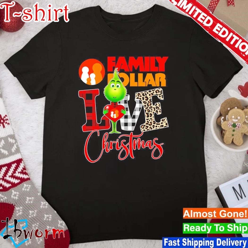 Official baby Grinch Family Dollar logo love christmas shirt