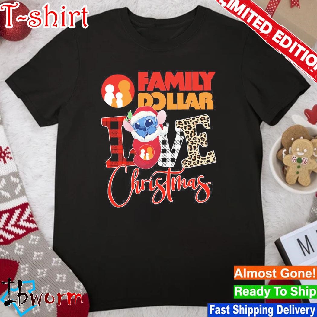 Official baby Stitch hat santa Family Dollar love christmas shirt