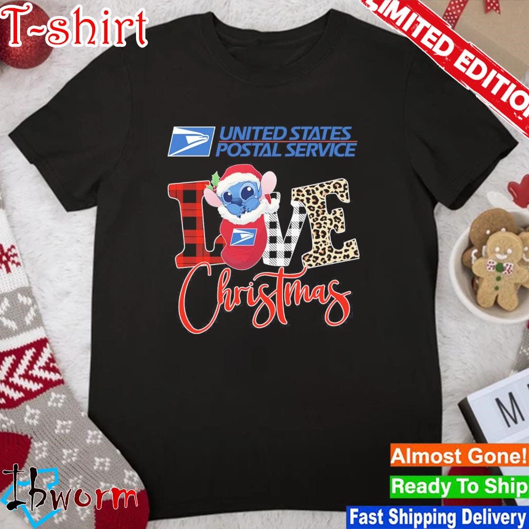 Official baby Stitch hat santa United States Postal Service love christmas shirt