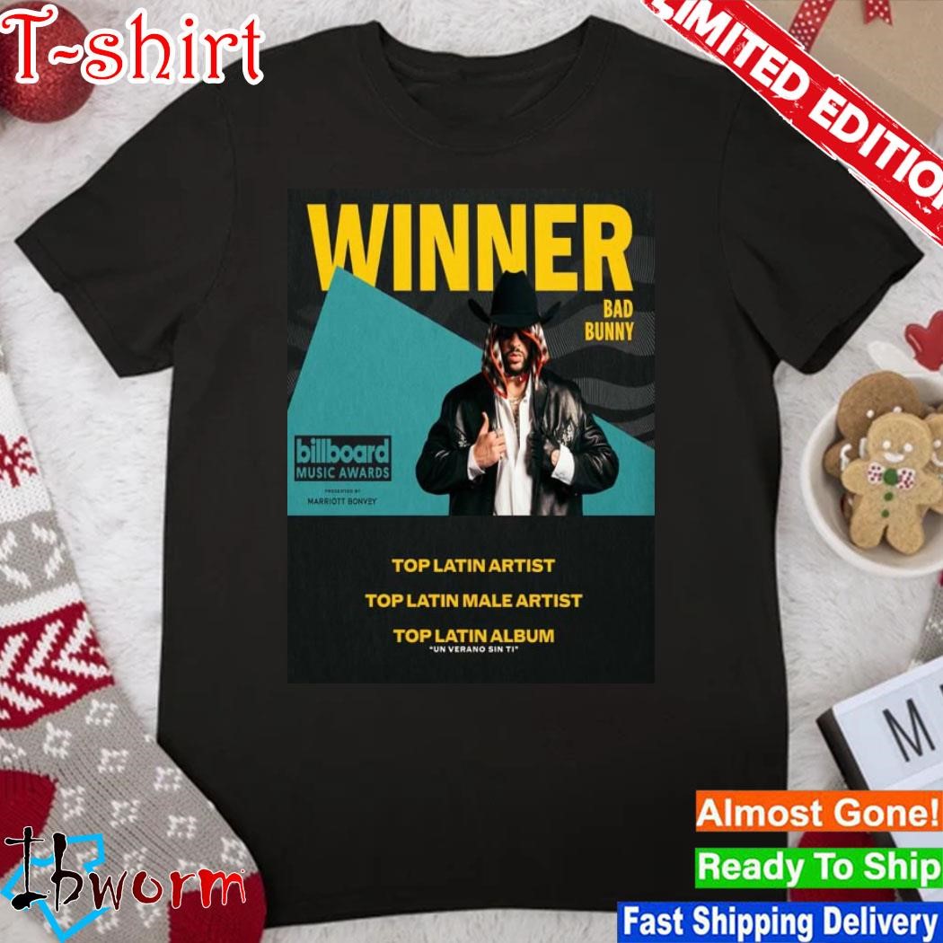 Official bad Bunny 2023 Billboard Music Awards Winner Top Latin Male Artist Home Decor Poster shirt