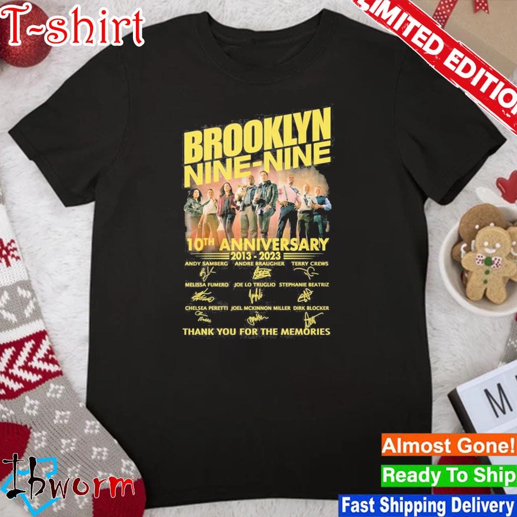 Official brooklyn Nine-Nine 10th Anniversary Thank You For The Memories Signatures T-Shirt