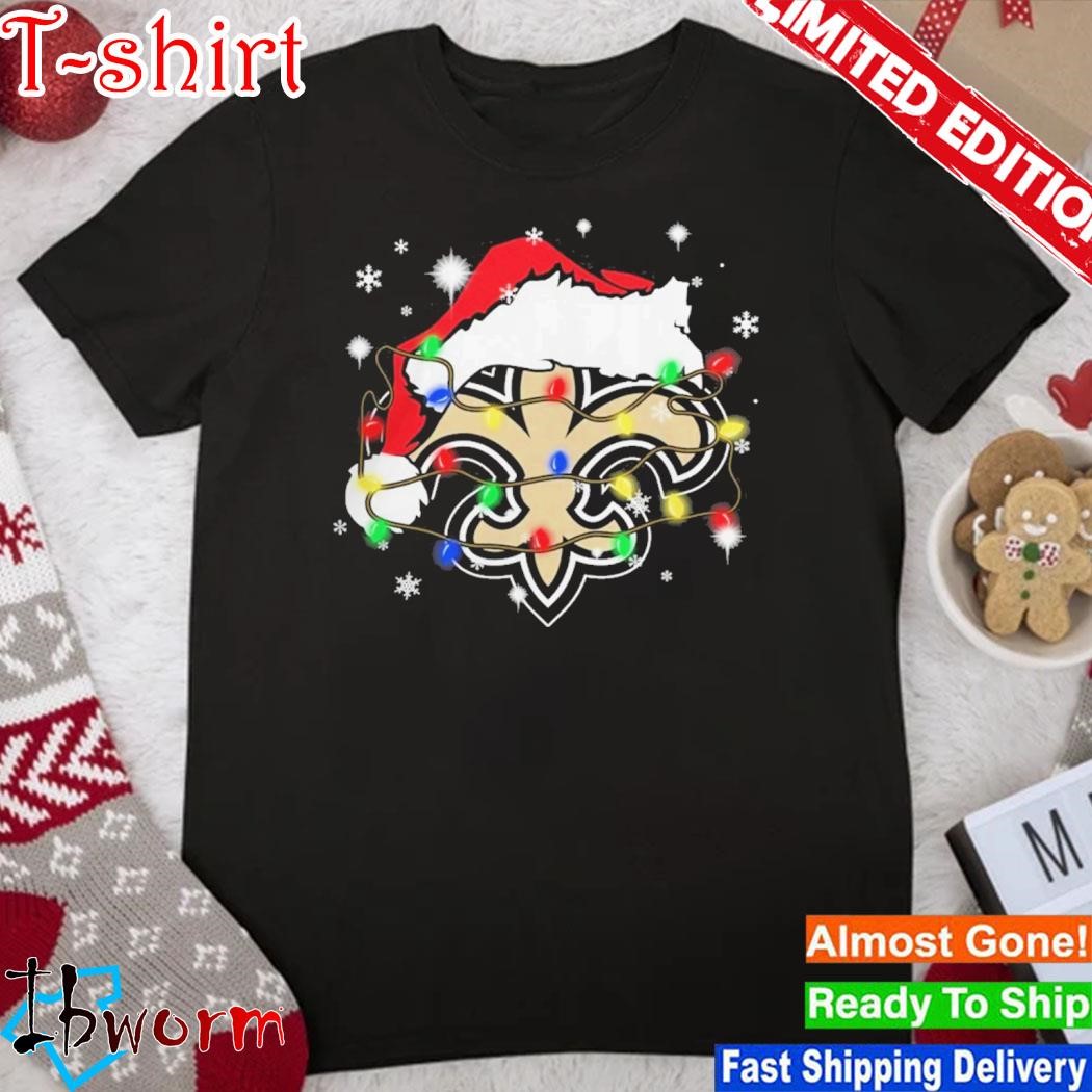 Official christmas Light Hat Santa New Orleans Saints Logo Shirt