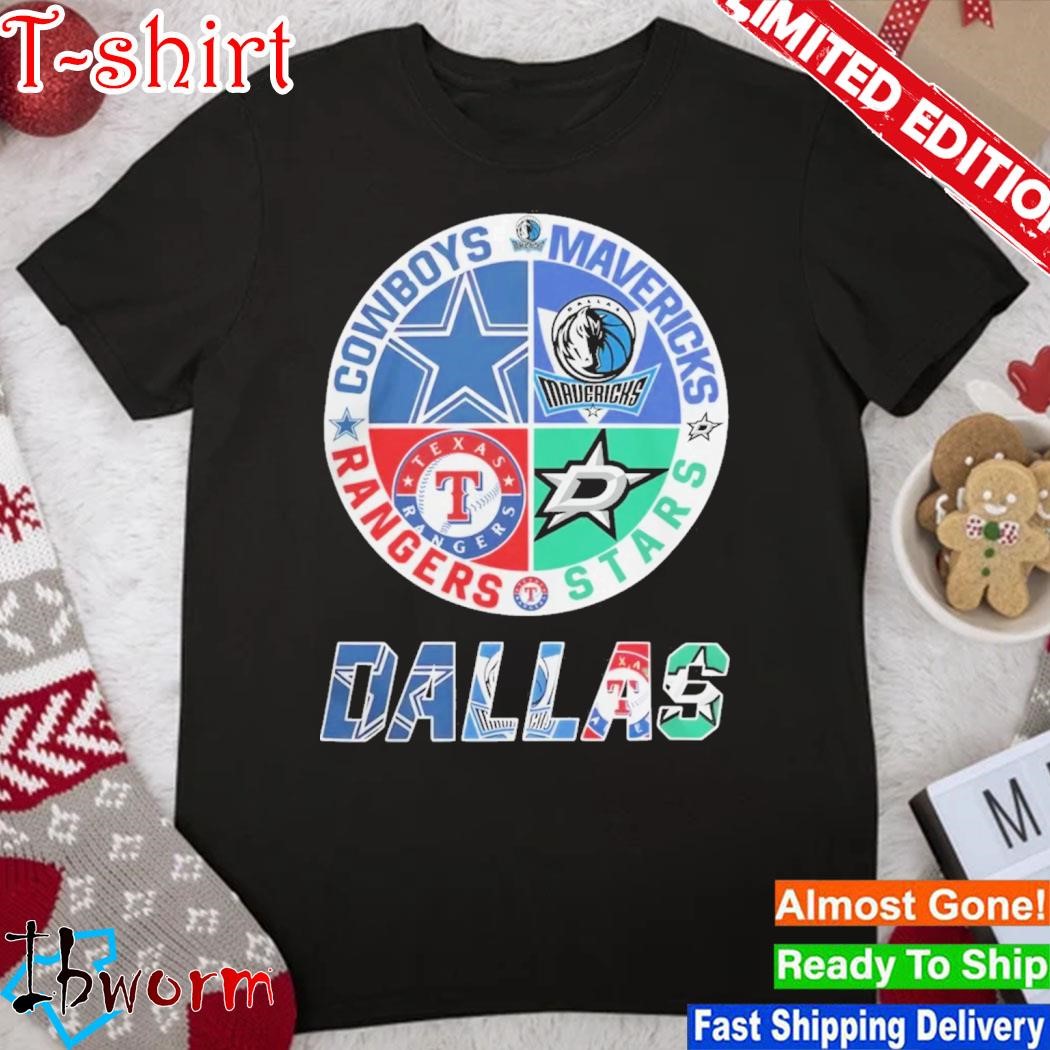 Official dallas Cowboys Dallas Mavericks Dallas Stars And Texas Rangers 2023 Shirt