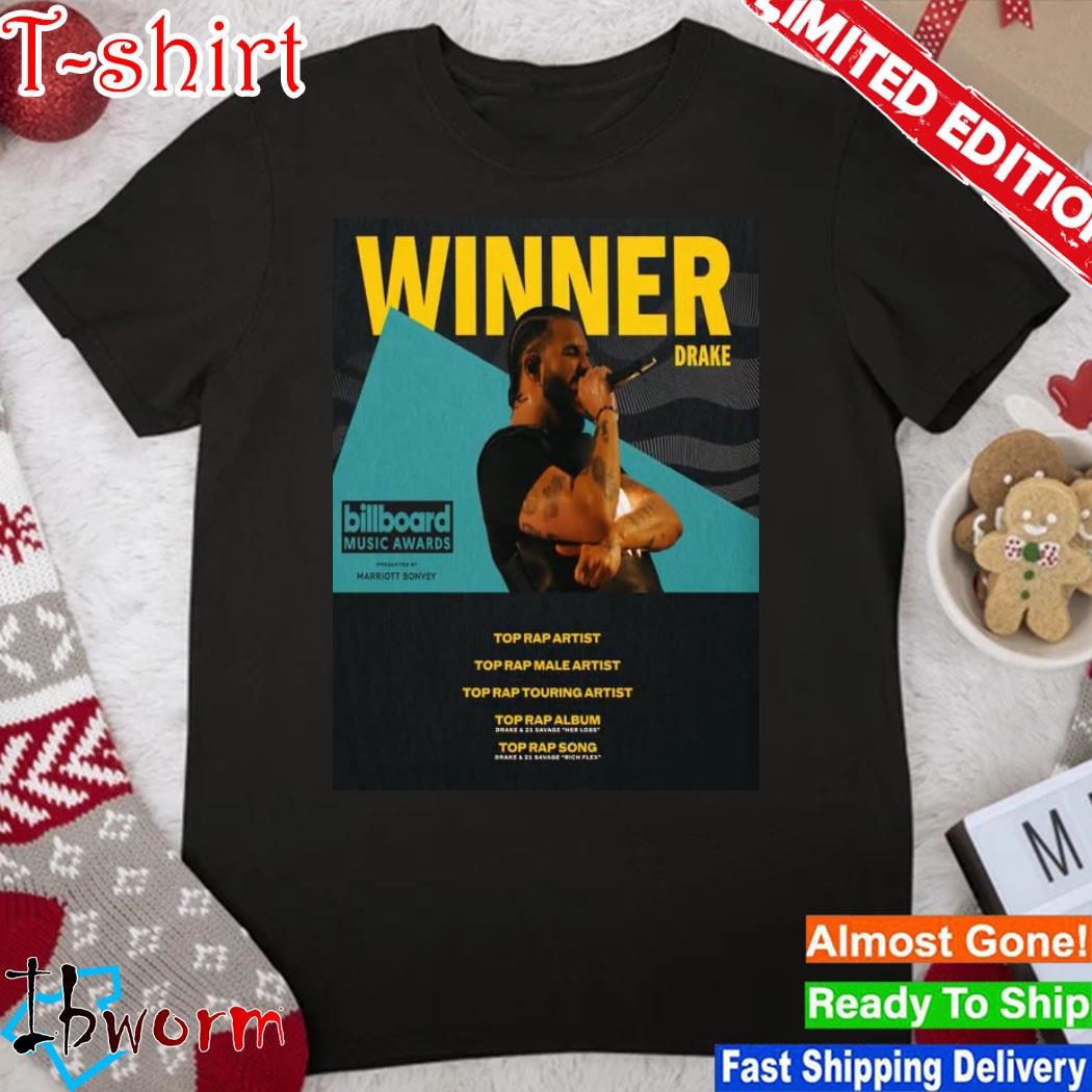 Official drake 2023 Billboard Music Awards Winner Top Rap Male Artist Home Decor Poster shirt