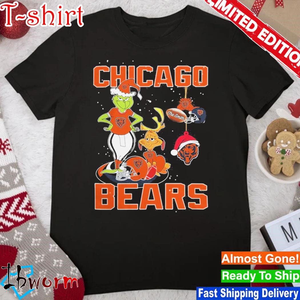 Official grinch Hat Santa And Dog Chicago Bears Christmas 2023 Shirt