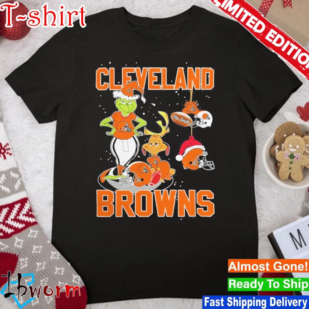 Official grinch Hat Santa And Dog Cleveland Browns Christmas 2023 Shirt