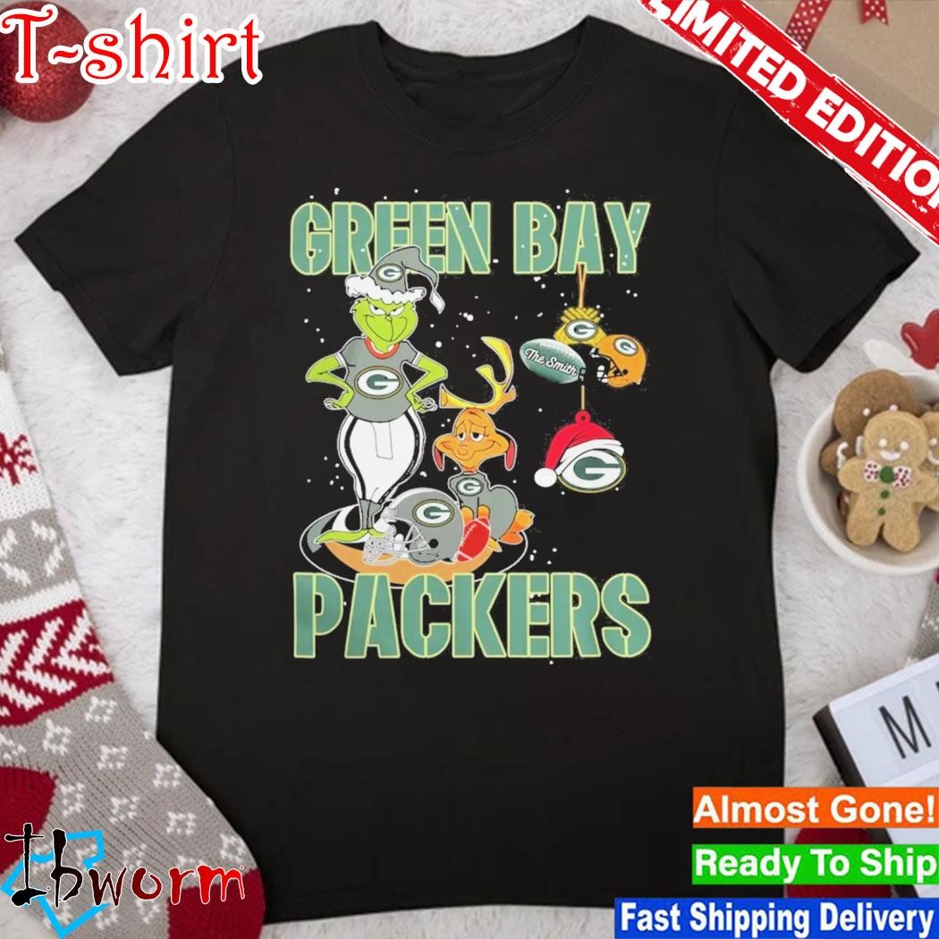 Official grinch Hat Santa And Dog Green Bay Packers Christmas 2023 Shirt