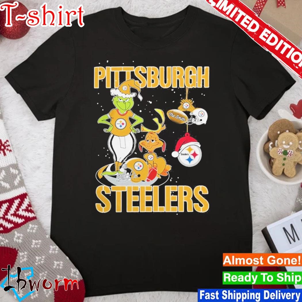 Official grinch Hat Santa And Dog Pittsburgh Steelers Christmas 2023 Shirt