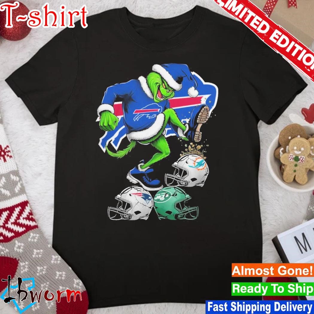 Official grinch Hat Santa Buffalo Bills Stomp On NFL Teams Christmas Logo Shirt