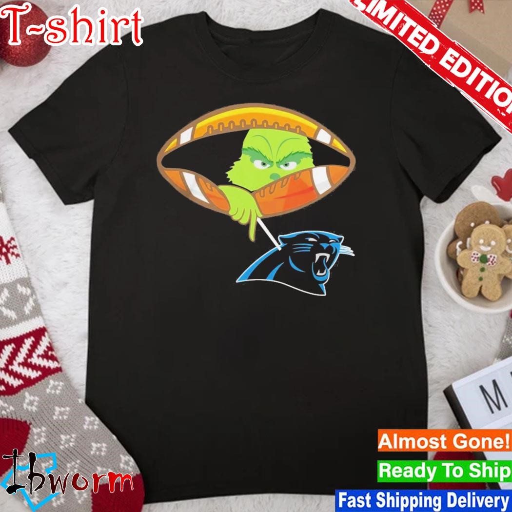 Official grinch Hat Santa Hold Carolina Panthers Football Logo Shirt