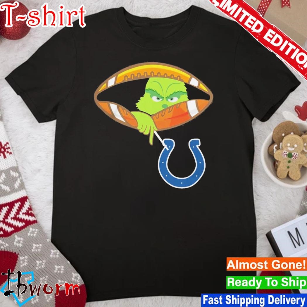 Official grinch Hat Santa Hold Indianapolis Colts Football Logo Shirt