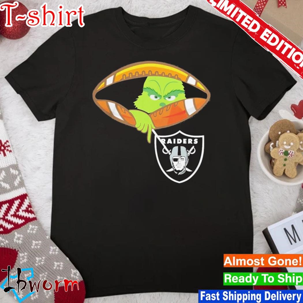 Official grinch Hat Santa Hold Las Vegas Raiders Football Logo Shirt