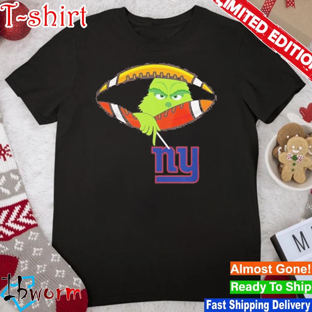 Official grinch Hat Santa Hold New York Giants Football Logo Shirt