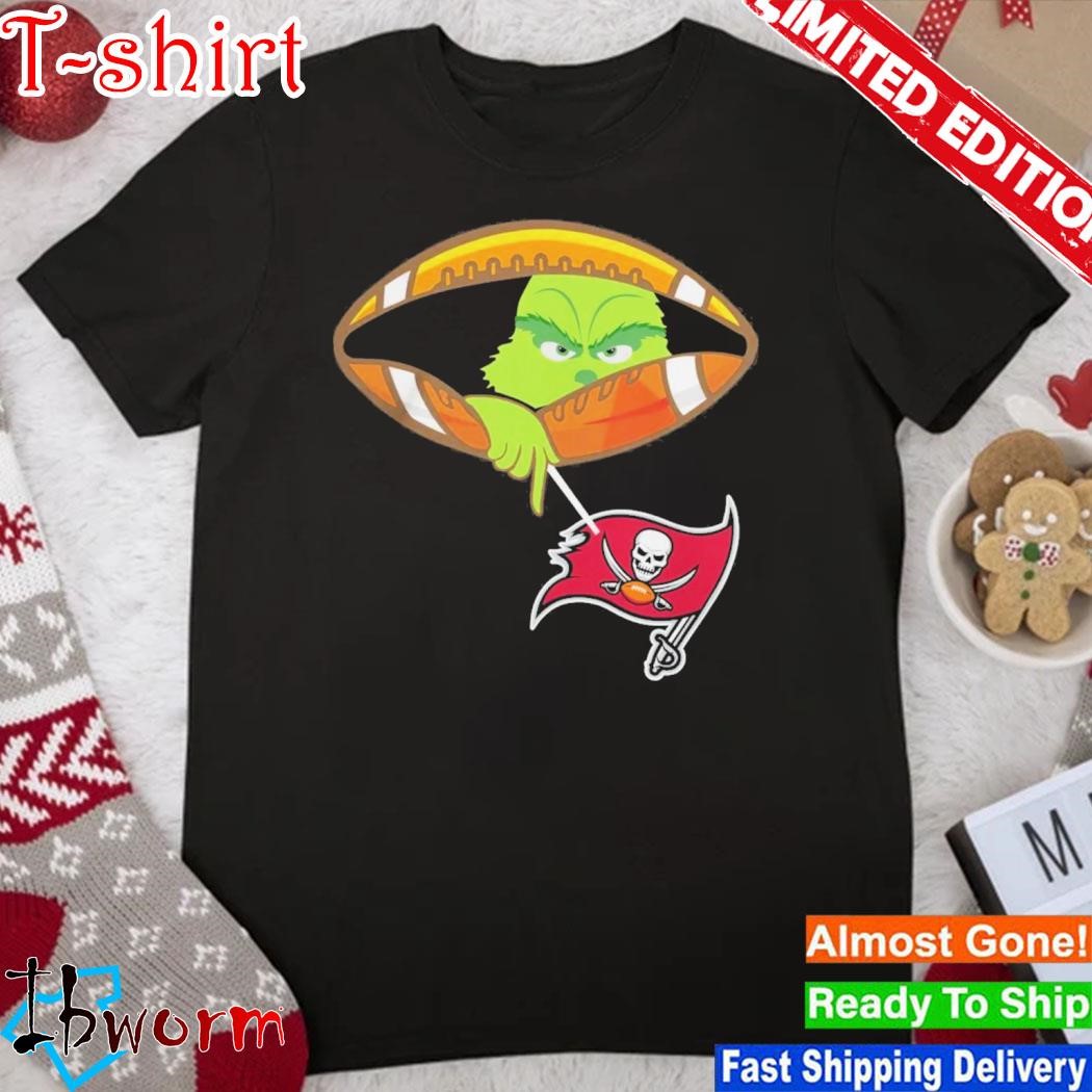 Official grinch Hat Santa Hold Tampa Bay Buccaneers Football Logo Shirt