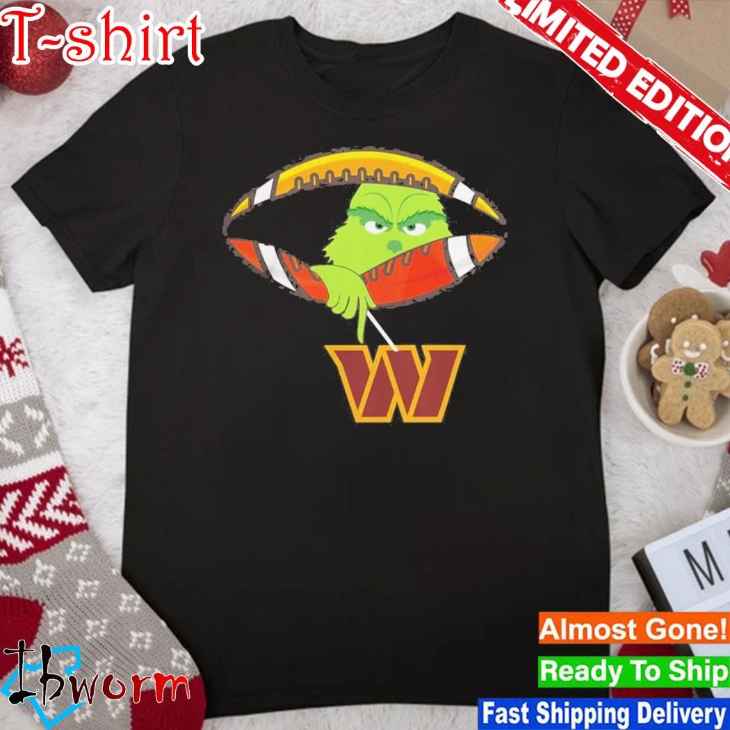 Official grinch Hat Santa Hold Washington Commanders Football Logo Shirt