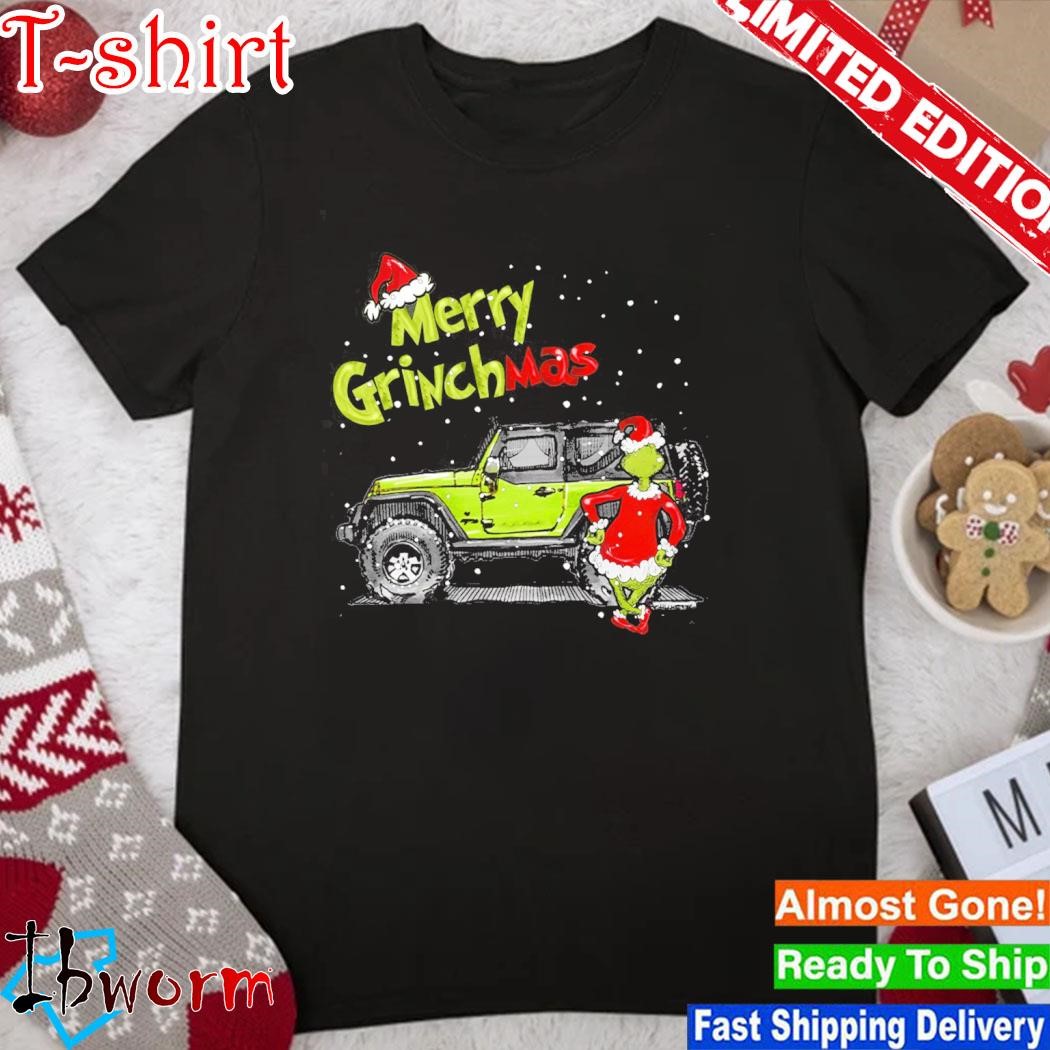 Official grinch hat santa jeep merry Grinchmas christmas shirt