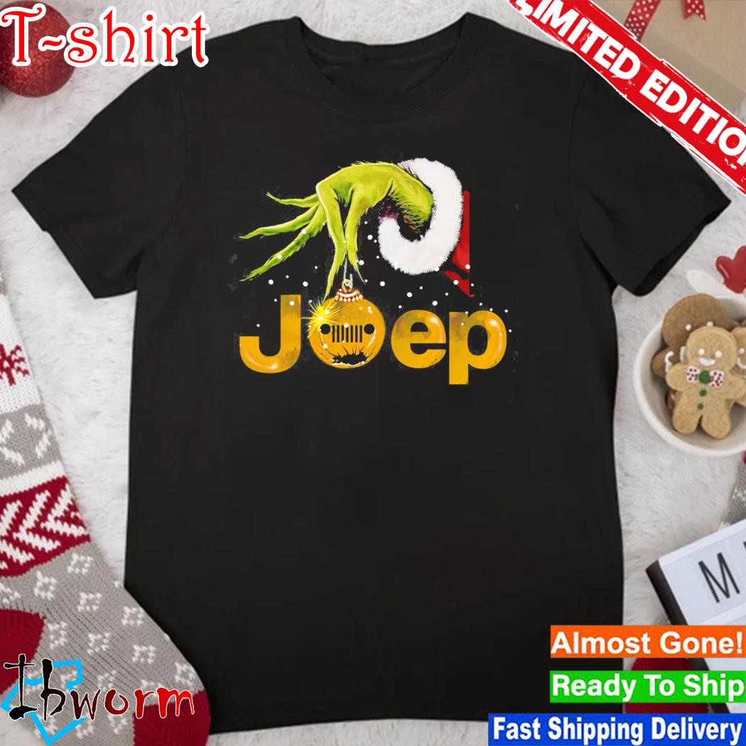 Official grinch santa Jeep merry christmas shirt