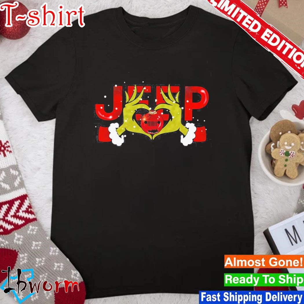 Official grinch santa love Jeep merry christmas shirt