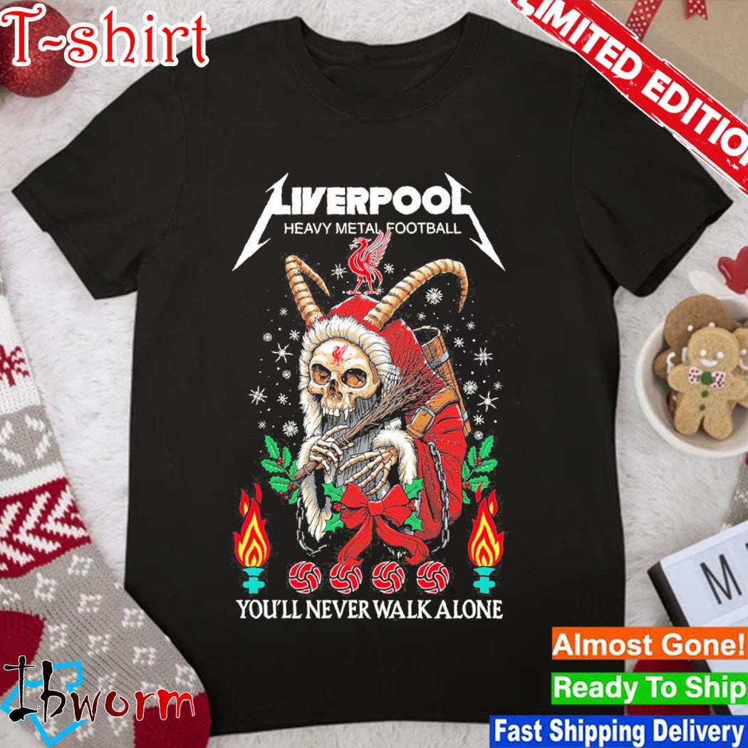 Official liverpool heavy metal football you'll never walk alone christmas shirt