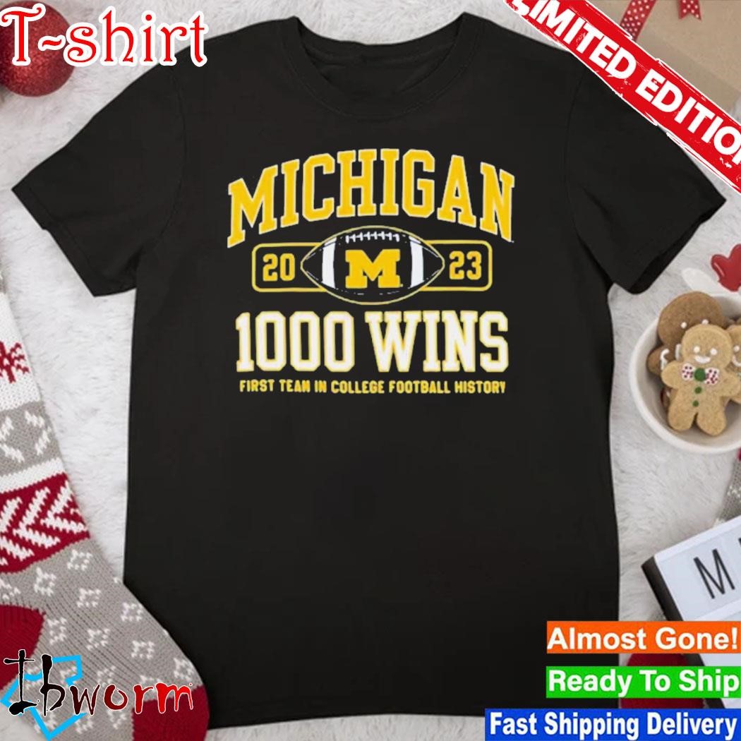 Official michigan Wolverines Champion Football 1000 Wins T-Shirt