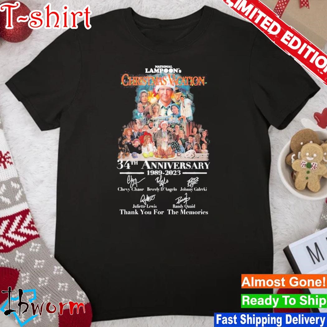 Official national Lampoon Christmas Vacation 34th Anniversary 1989-2023 Thank You For The Memories Unsiex T-Shirt