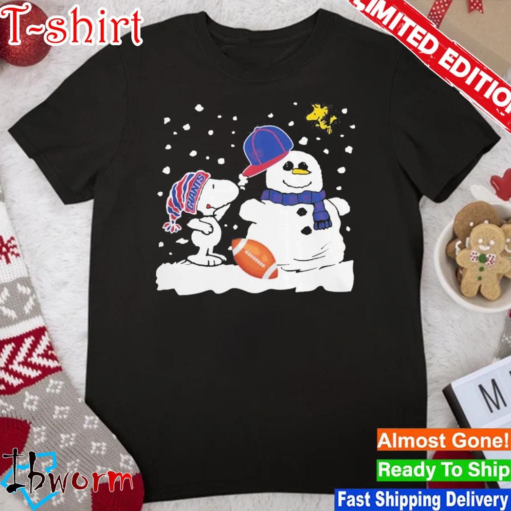Official peanuts Snoopy And Woodstock Snowman New York Giants Shirt