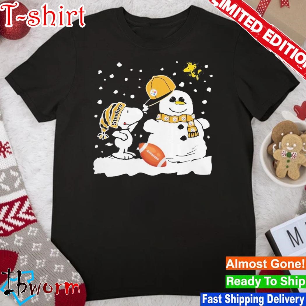 Official peanuts Snoopy And Woodstock Snowman Pittsburgh Steelers Shirt