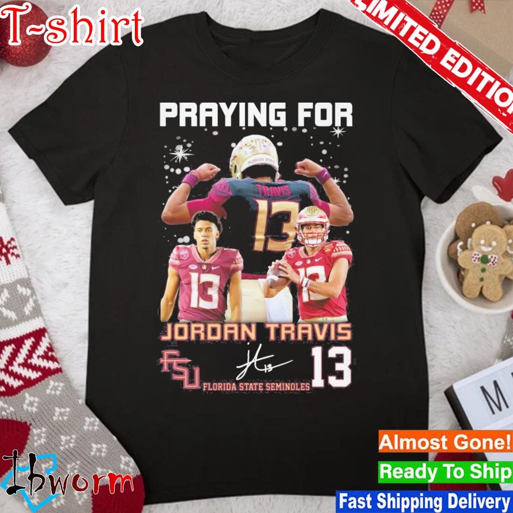 Official praying for Jordan Travis Florida State Seminoles 13 player shirt