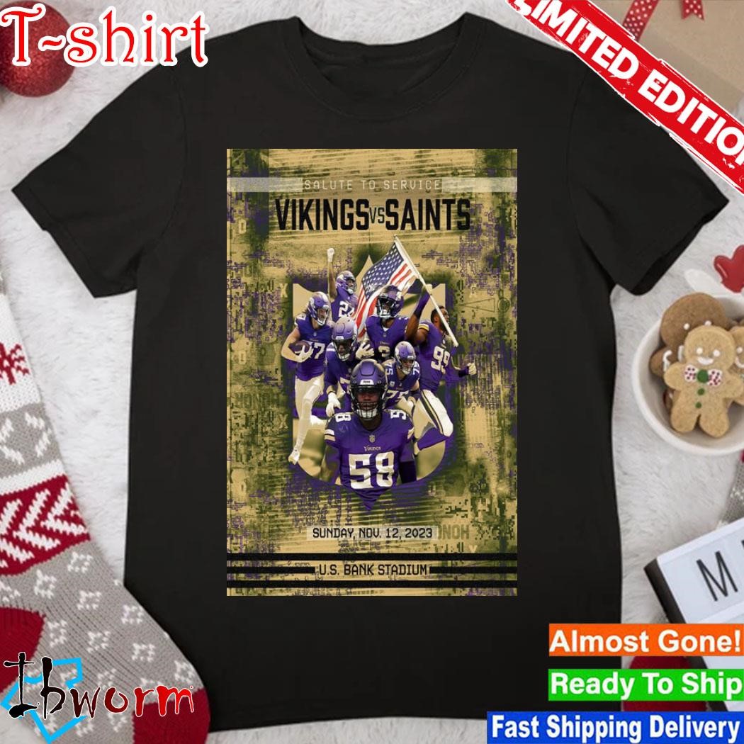 Official saints vs. Vikings Nov 12, 2023 Game Day Poster shirt