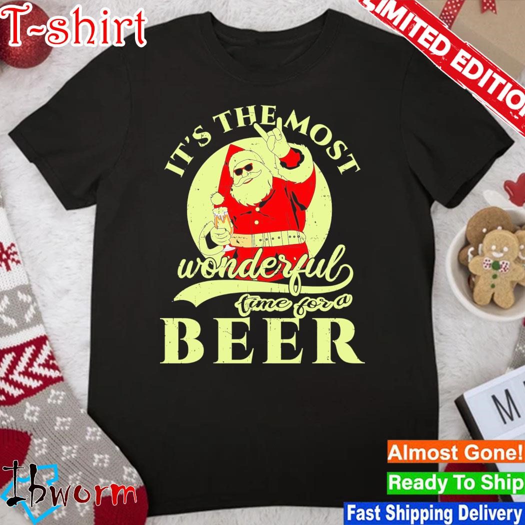 Official santa claus It's the most wonderful time for a beer christmas shirt
