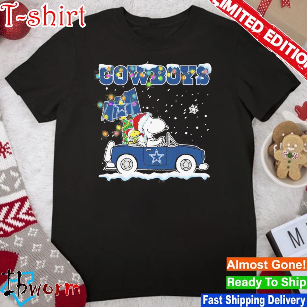 Official snoopy Driver Car Dallas Cowboys Merry Christmas T Shirt