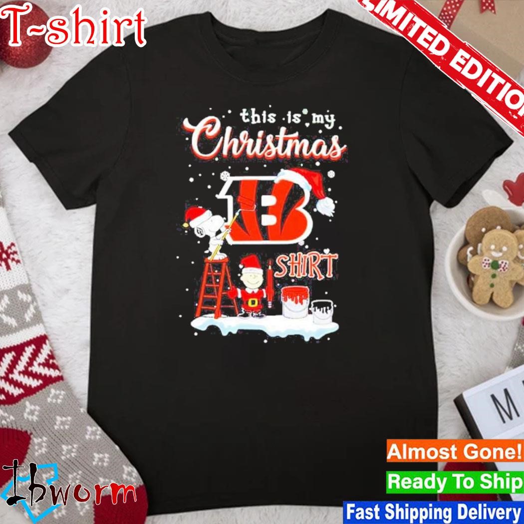 Official snoopy and Charlie Brown NFL Cincinnati Bengals This Is My Christmas T-Shirt
