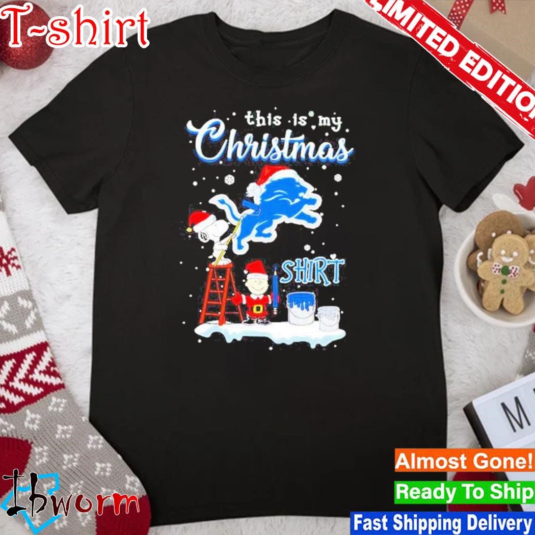 Official snoopy and Charlie Brown NFL Detroit Lions This Is My Christmas T-Shirt