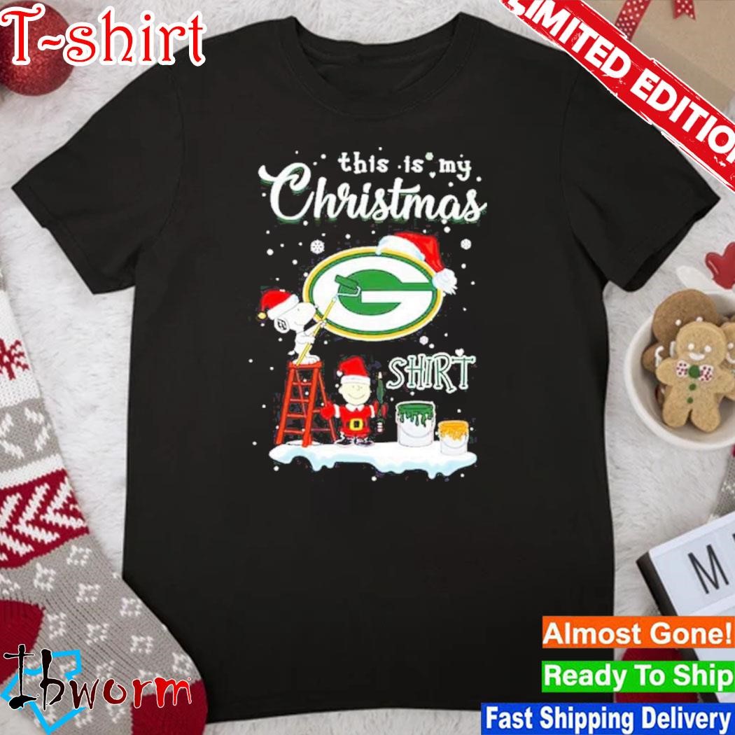 Official snoopy and Charlie Brown NFL Green Bay Packers This Is My Christmas T-Shirt