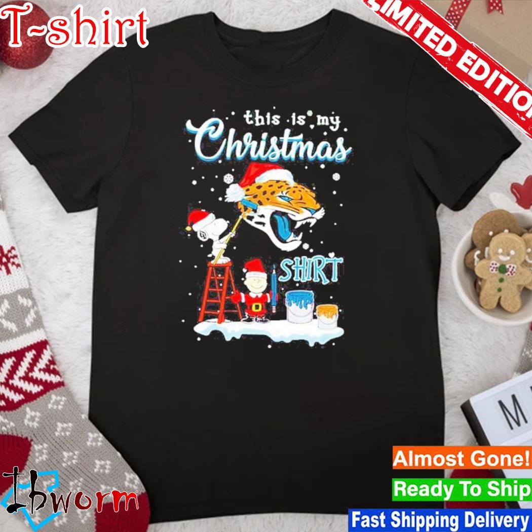 Official snoopy and Charlie Brown NFL Jacksonville Jaguars This Is My Christmas T-Shirt