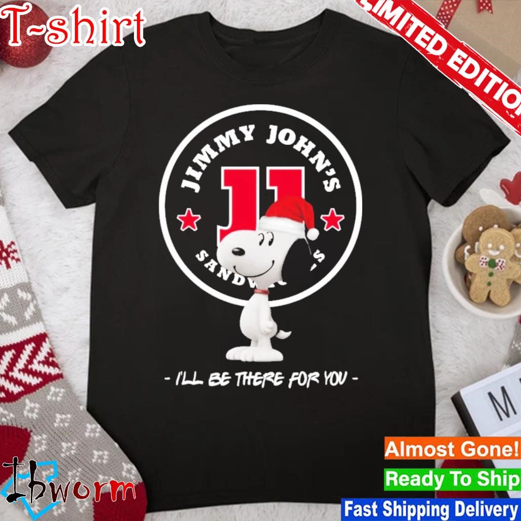 Official snoopy hat santa Jimmy john's I'll be there for you logo christmas shirt