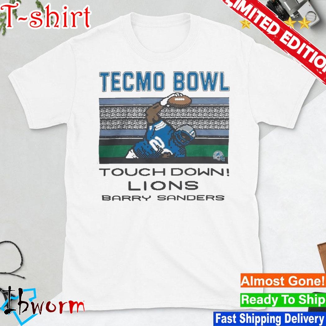 Official tecmo Bowl Lions Barry Sanders Homage Shirt