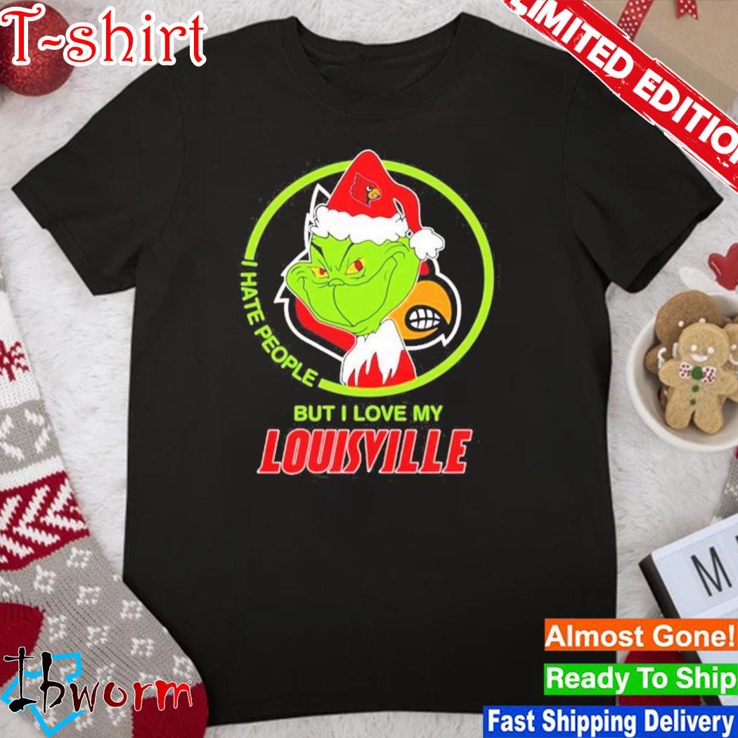 The Grinch I Hate People But I Love My Louisville Cardinals Funny Christmas  Gift Unisex T-Shirt - Mugteeco